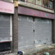 A row of closed businesses.